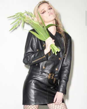 Sky Ferreira Instagram - More @interviewmag 
@melzy917 @nancysinatra 
Photographed by @ladislav_kyllar 
Styled by @victoriasekrier 
Makeup by @crystabelmakeup 
Hair @franziskapresche 
All clothing & accessories by @celine

(The 4th photo. Lol. Dying/melting due to piles of leather vs heatwave)