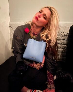 Sky Ferreira Instagram - Backstage with @bimbaylola ! 
Just got offstage in the last photo (lol). RED/FLUSHED/SEMI DYING🍓xoxoxo