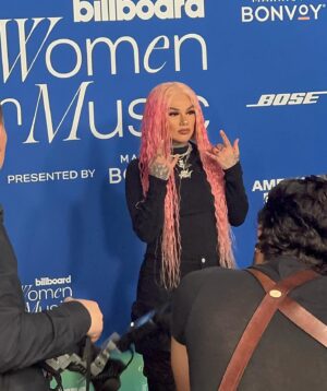 Snow Tha Product Instagram - Had a blast supporting and celebrating all the women i look upto at the @billboard women in music event! It was so dope to be there n see so many wonderful women from behind the scenes and on huge stages all there for the same reason… to fall even more in love with karol g. 😩🫠 (she hugged me btw and i melted) but nah jk fr it was wonderful to celebrate all the awesome women and see so many familiar faces i didnt even get pics cuz i was so nervous and excited… but inside when the wine hit…. Yall know who i am.. 🤠(last slide) thank u @tunecore for having me and being my allies in this huge industry.