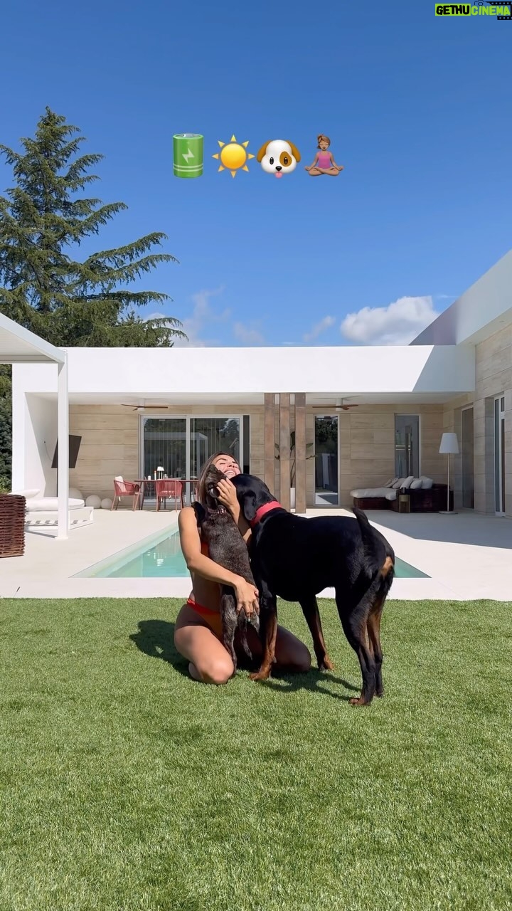 Sofía Suescun Instagram - Mi vitamina mañanera: estiramientos al sol con mucho amor🔋🧘🏽♀️☀️🐶