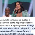 Solange Gomes Instagram - A @ilharecord tem um lugar especial em minhas lembranças profissionais. Superação! A melhor palavra para definir minha trajetória e desfecho. É inexplicável o sabor da vitória. Quase um ano se passou e só desfruto de bons momentos adquiridos em meus realities. #tbt #recordtv #ilharecord
