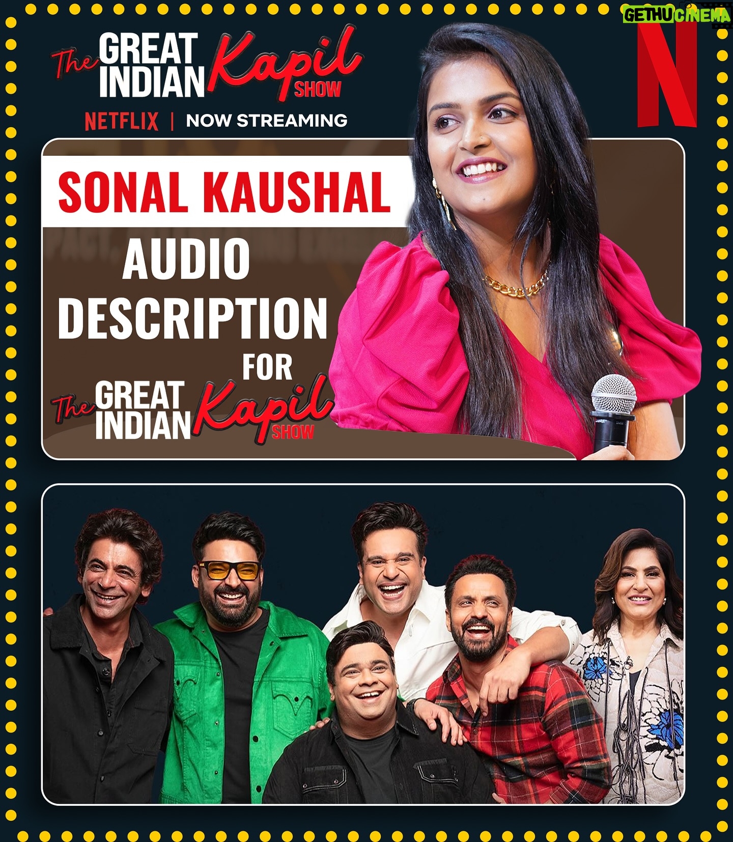 Sonal Kaushal Instagram - The Great Indian Kapil Show 192 countries mein India ki Shaan! With immense pleasure, I am recording the Audio Description of the most popular show of India. A huge thanks to @mayukhiinsyncstudios @pinkyrajput Mam @_.ashwinikulkarni._ Mam @netflix_in for this opportunity ❤️ @kapilsharma Paaji, aapke show se alag hi rishta hai 🥹🩷 Pic credits @artist.herry #netflix #netflixindia #kapilsharmashow #thegreatindiankapilshow #audiodescription @kapilsharma @whosunilgrover @kikusharda @archanapuransingh @krushna30 @rajivthakur007