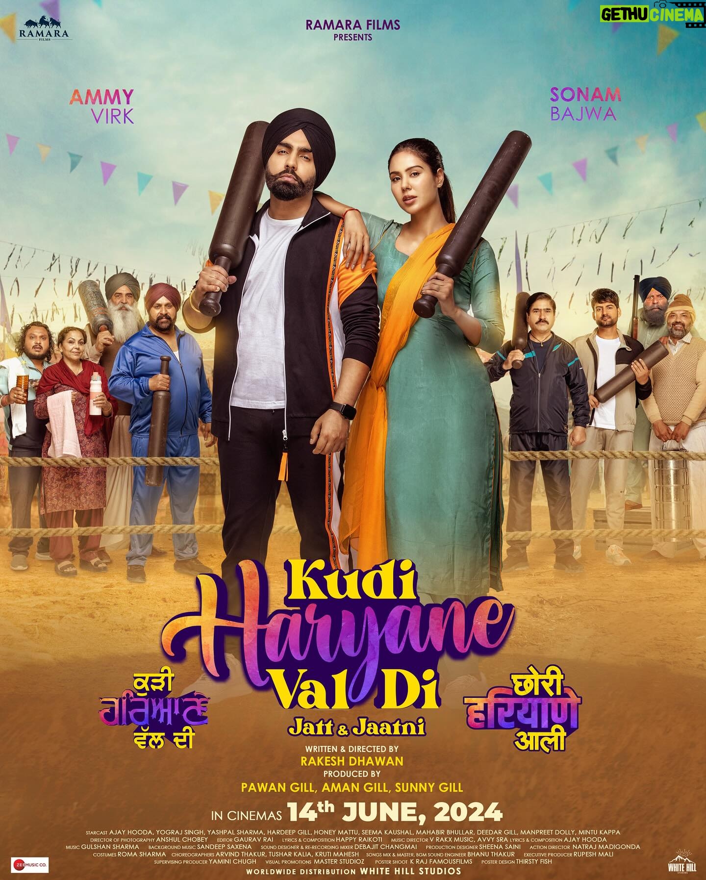 Sonam Bajwa Instagram - The Jatt & Jaatni are here ππ€©β€οΈ Main thaare se nahi, thaare liye ladna chahoon πͺπΌπͺπΌ #KudiHaryaneValDi #ChoriHaryaneAali releasing in cinemas 14th June, 2024 π₯πππ₯³π€© @ammyvirk @ajayhoodaofficial @yograjofficial @iyashpalsharma hardipgillactor @iseemakaushal @honey.mattu @mahabirbhullar1 @deedargillofficial @manpreet_dolly @mintukapa_90 @onlyrakeshdhawan @thepawangill @amanthegill @thesunnygill @ramarafilms @whitehillstudios @zeemusiccompany #AmmyVirk #SonamBajwa #AjayHooda #KudiHaryaneValDi #ChoriHaryaneAali #Punjabi #Haryanvi #Jatt #Jaat #Jaatni