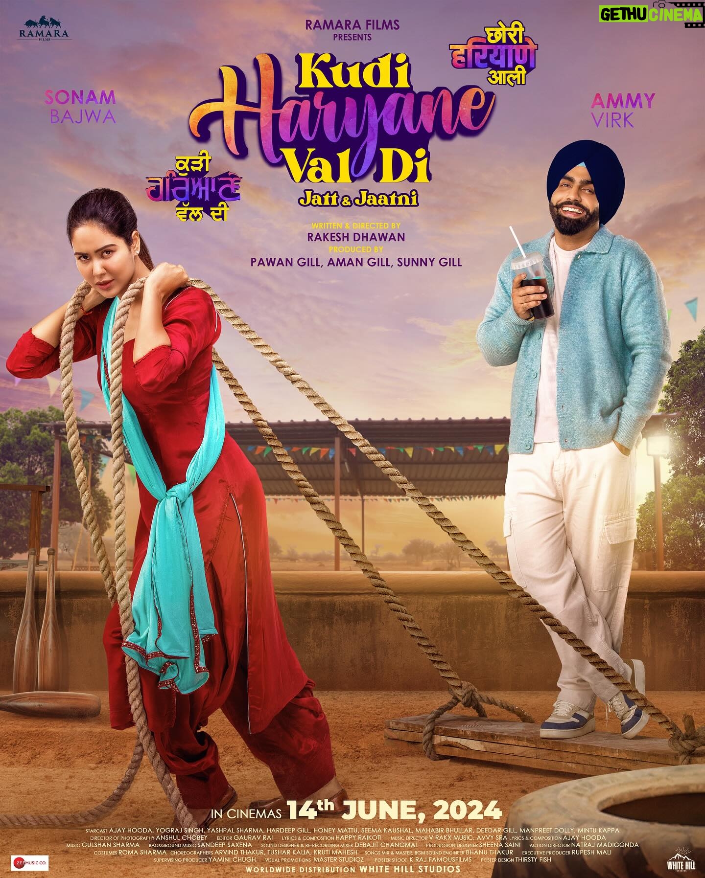 Sonam Bajwa Instagram - The Jatt & Jaatni are here ππ€©β€οΈ Main thaare se nahi, thaare liye ladna chahoon πͺπΌπͺπΌ #KudiHaryaneValDi #ChoriHaryaneAali releasing in cinemas 14th June, 2024 π₯πππ₯³π€© @ammyvirk @ajayhoodaofficial @yograjofficial @iyashpalsharma hardipgillactor @iseemakaushal @honey.mattu @mahabirbhullar1 @deedargillofficial @manpreet_dolly @mintukapa_90 @onlyrakeshdhawan @thepawangill @amanthegill @thesunnygill @ramarafilms @whitehillstudios @zeemusiccompany #AmmyVirk #SonamBajwa #AjayHooda #KudiHaryaneValDi #ChoriHaryaneAali #Punjabi #Haryanvi #Jatt #Jaat #Jaatni