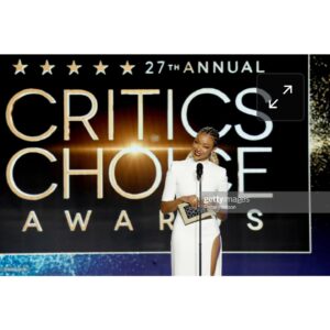 Sonequa Martin-Green Instagram - 💫 ~ The Critics Choice Awards ~ 💫
_____________

Dress:  @monotofficial 
Shoes:  @jimmychoo 
Jewelry:  @chopard 
Hair:  @lovingyourhair (and killed it)
Makeup:  @gregoryarlt (and killed it)
Styling:  @shionat (aaaand killed it)
Hunk:  @iamkenricgreen (dashing as always)
_____________

What a great time. Big congrats to Michael and all the winners and nominees! 🖤
