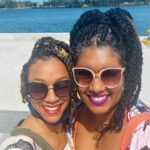 Sonequa Martin-Green Instagram - Me and my gorgeous sisterrrrrr and show fam after a little Bahamian adventure 💙☀️ #startrekcruise