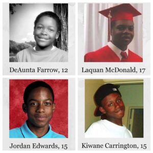 Sonequa Martin-Green Instagram - I can’t deal. • Repost @lsaintvic • 
Nicholas Heyward was shot and killed by a police officer while playing cops and robbers with his friends in Gowanus. His last words were "We're playing." Tamir Rice was shot and killed by a police officer while playing in a Cleveland park. The cop fired less than 2 seconds after arriving on the scene.

Tyre King was shot multiple times and killed by a police officer when they believed he matched the description for a robber in the neighborhood. He was 5ft tall and weighed less than 100 pounds. The robber being investigated had stolen $10.

Aiyana Stanley-Jones was shot and killed by a police officer when, while investigating a local shooting, they bust into her home without warning and fired within seconds. She was SLEEPING. She was SEVEN YEARS OLD. And the whole thing was getting filmed for a true crime TV show.

Trayvon Martin was shot and killed by a neighborhood watch volunteer while walking home. The shooter claimed to act in self defense. Martin was holding a bag of Skittles and an Arizona Ice Tea.

Cameron Tillman was shot and killed by a police officer while hanging out with his friends in an abandoned house with the owner's consent. He was alive for at least 45 minutes. The officers offered no medical assistance.

Jordan Edwards was shot and killed by a police officer in the passenger seat of a car while leaving a party. The car was driving AWAY from the cops and the officer fired inside the car under the grounds that the car had backed up towards him "in an aggressive manner." Kiwane Carrington was shot and killed by a police officer outside a house in broad daylight while the cop was investigating a suspected break in. Carrington was known to the house's owner and welcome there.

Laquan McDonald was shot and killed by a police officer while under investigation for slashing a squad car's tires. He was shot SIXTEEN TIMES while walking AWAY from the officer.

DeAunta Farrow was shot and killed by a police officer while walking in the park. The officer claimed Farrow had a toy gun, while witnesses claimed he was holding a bag of chips.

All children. All unarmed.

Thank you @williemoorejrlive for this.