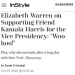 Sonequa Martin-Green Instagram – Umm, whaaa?! [swipe]  Wow, a delight and an honor @elizabethwarren 🖖🏽 Love to you! 🖤