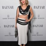 Sophia di Martino Instagram - Remember when it was warm enough to have shoulders? @bazaaruk - celebrating #womenoftheyear I listened to some great heroes of mine speak some very powerful, very moving words. My take away; The world is a mess right now - let’s fight for what’s right and hold each other tight. Love is our greatest resource 🖤🤍 Outfit @edelinelee Earrings @anissakermiche Makeup @bbpro_warrendowdall Hair #MotherNature & never shampoo, always #newwash by @hairstorystudio Bag @shrimps