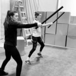 Sophia di Martino Instagram – TBT January 2020 – my incredible stunt double @sarah__irwin is the reason Sylvie’s fight scenes are so badass. Here we are practicing sword drills before Sarah had her hair cut and bleached to look more like mine! 💚 #loki #lokiseries #sylvie