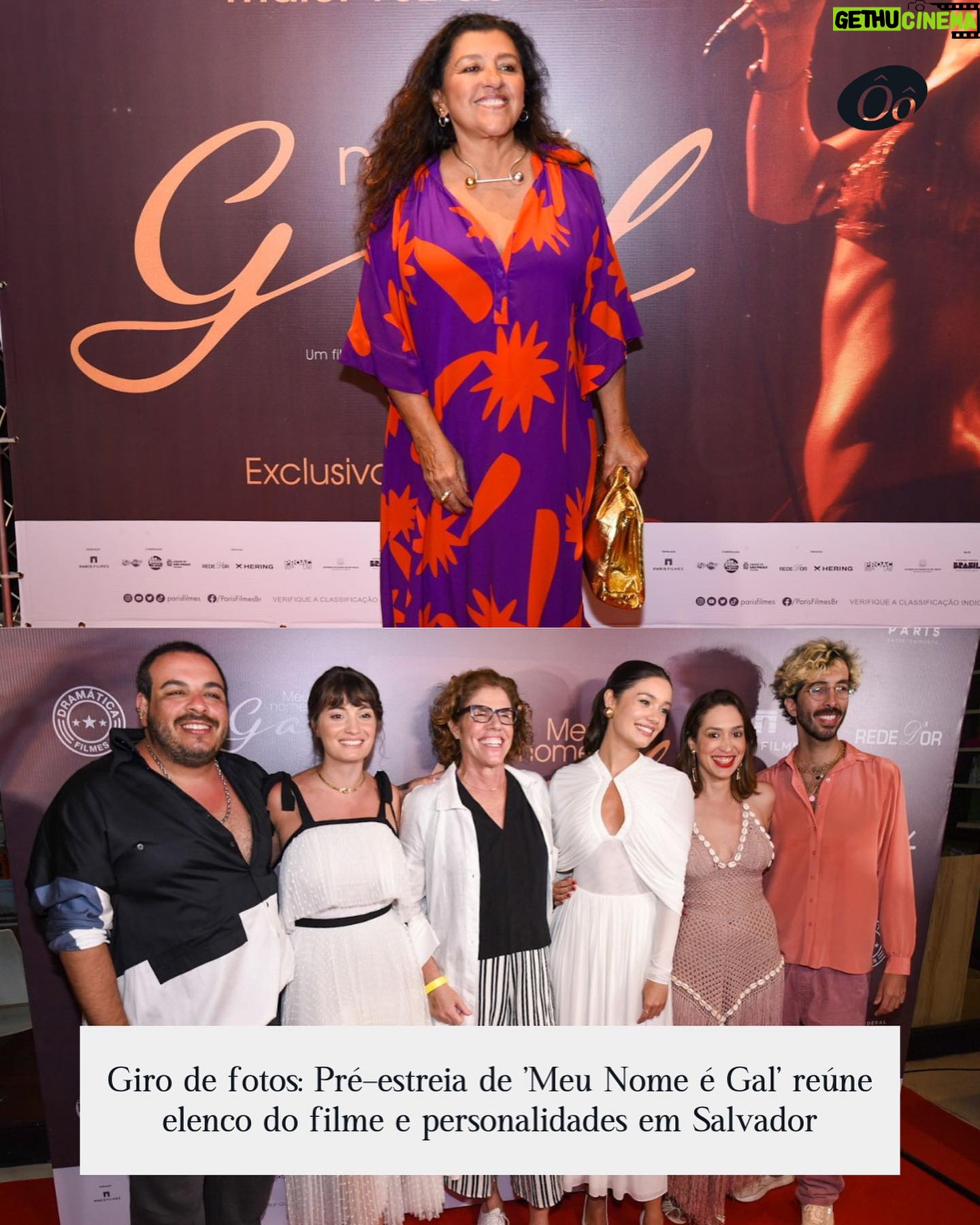 Sophie Charlotte Instagram - Um dos filmes mais aguardados do ano, #MeuNomeéGal ganhou pré-estreia concorrida em #Salvador, terra natal de #GalCosta, na noite desta segunda-feira (2), no #CineGlauberRocha, no Centro. O lançamento do longa-metragem contou com a presença da atriz #SophieCharlotte, que interpreta a cantora, das diretoras Dandara Ferreira e Lô Politi, e dos atores Luis Lobianco, Caio Scot, Elen Clarice e Chica Carelli. "Me aproximar dela, mergulhar em sua obra, na sua vida, na sua existência, na sua história, só me fez admirar ainda mais a #Gal. Eu amo a Gal Costa. E eu fiz com todo o meu coração mesmo essa homenagem. Ela é incrível, e o que ela realizou é surreal. Porque ela se transformou e se modernizou tanto ao longo da vida”, disse Sophie em entrevista ao Alô Alô Bahia. “Para mim é uma tristeza enorme Gal não estar aqui hoje com a gente. O filme foi inteiro pensado para ela: uma homenagem para ela curtir, para ela revivenciar muitas memórias que foram importantes para a vida dela. E aí, os percalços da vida… infelizmente, Gal não está aqui hoje, mas eu tenho certeza que onde ela estiver ela vai estar muito feliz com o projeto, porque é uma declaração de amor”, declarou Dandara. Galeria completa no Alô Alô Bahia - link na bio ou Stories. 📸: Elias Dantas / Alô Alô Bahia #AloAloBahia #Bahia - compartilhe a informação.