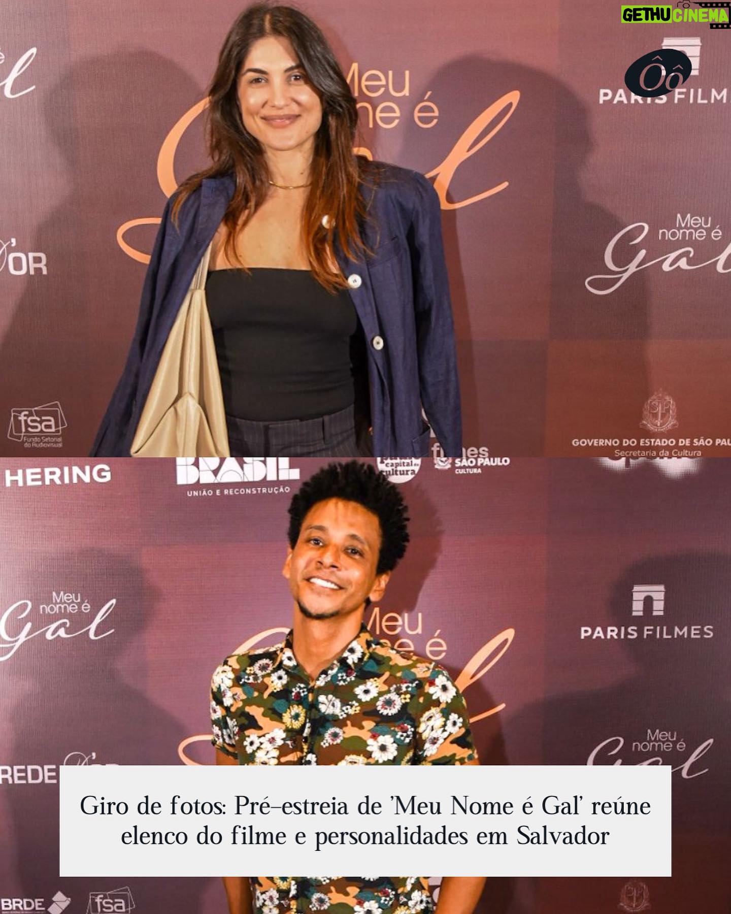 Sophie Charlotte Instagram - Um dos filmes mais aguardados do ano, #MeuNomeéGal ganhou pré-estreia concorrida em #Salvador, terra natal de #GalCosta, na noite desta segunda-feira (2), no #CineGlauberRocha, no Centro. O lançamento do longa-metragem contou com a presença da atriz #SophieCharlotte, que interpreta a cantora, das diretoras Dandara Ferreira e Lô Politi, e dos atores Luis Lobianco, Caio Scot, Elen Clarice e Chica Carelli. "Me aproximar dela, mergulhar em sua obra, na sua vida, na sua existência, na sua história, só me fez admirar ainda mais a #Gal. Eu amo a Gal Costa. E eu fiz com todo o meu coração mesmo essa homenagem. Ela é incrível, e o que ela realizou é surreal. Porque ela se transformou e se modernizou tanto ao longo da vida”, disse Sophie em entrevista ao Alô Alô Bahia. “Para mim é uma tristeza enorme Gal não estar aqui hoje com a gente. O filme foi inteiro pensado para ela: uma homenagem para ela curtir, para ela revivenciar muitas memórias que foram importantes para a vida dela. E aí, os percalços da vida… infelizmente, Gal não está aqui hoje, mas eu tenho certeza que onde ela estiver ela vai estar muito feliz com o projeto, porque é uma declaração de amor”, declarou Dandara. Galeria completa no Alô Alô Bahia - link na bio ou Stories. 📸: Elias Dantas / Alô Alô Bahia #AloAloBahia #Bahia - compartilhe a informação.