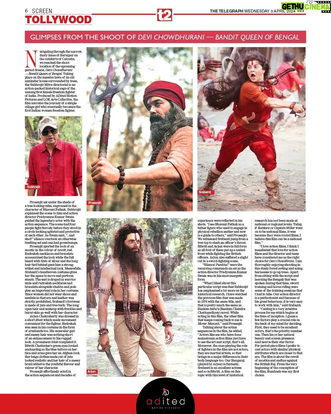 Srabanti Chatterjee Instagram - On the set of Devi Choudhurani, every frame captures the essence of a fierce battleground, where actors channel their inner warriors to bring history to life. Thank you @telegraphonline . . . . #JaiBhairavi #DeviChowdhurani #banditqueenofbengal #aditedmotionpictures #LokArtsCollective @subhrajitmitra @prosenstar @apu.aparna @aniruddha.dasgupta.92 @soumyajit_majumdar_collabs @srabanti.smile @arjunchakrabarty #SabyasachiChakraborty @priyadarshinigroy @bickramghoshofficial @darshanabanik @bibriti @kinjalnanda_official @alexx_onell @lopon.magical @koyelpupe @raazdipsorcar @lokcollectivestories