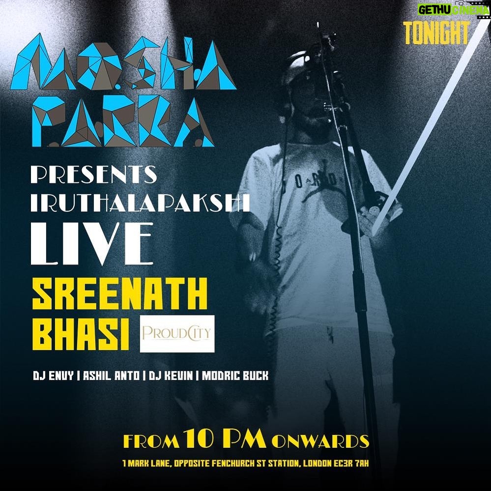 Sreenath Bhasi Instagram - One last gig before i head back to Kochi 11th July Monday!!!! I#standup #interactivesession #popupshow #liveperformance #sreenathbhasi #live #londonlive #londonlivemusic #londonlife #uklivemusic #Iruthalapakshi TICKET LINK IN BIO