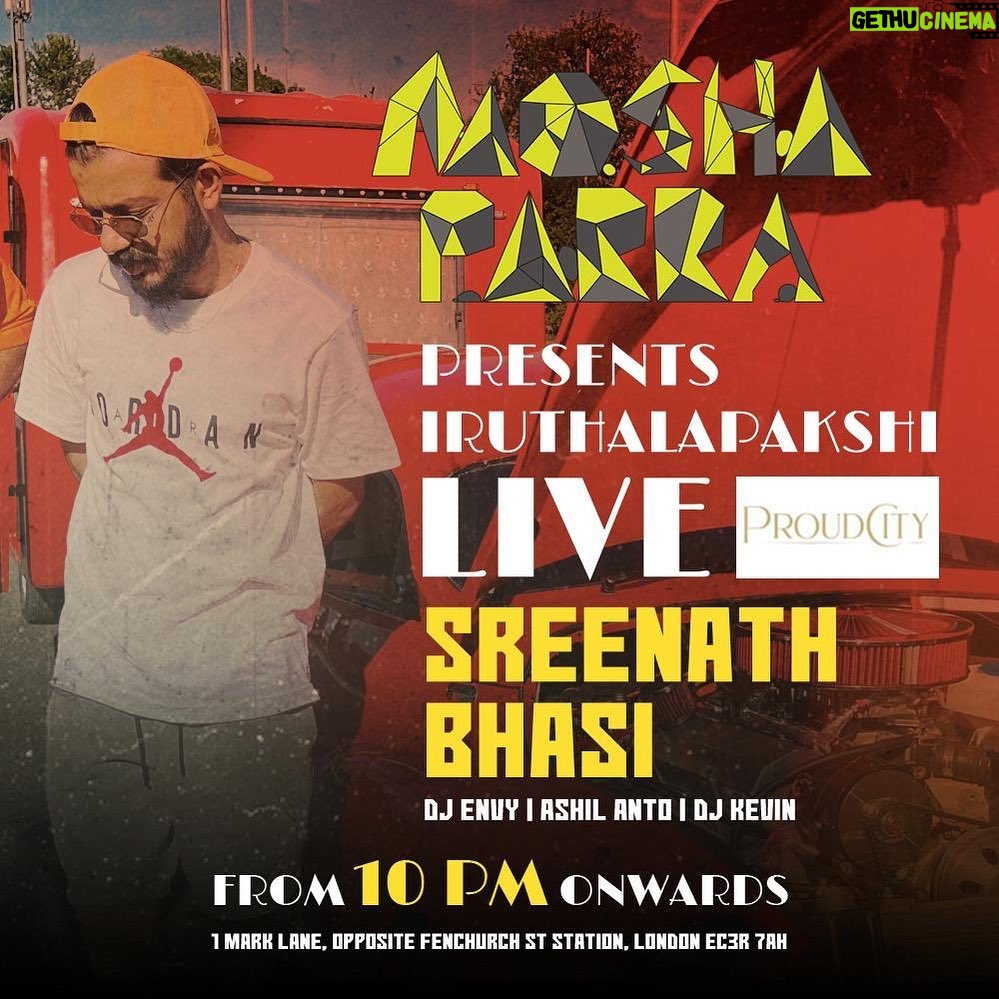 Sreenath Bhasi Instagram - One last gig before i head back to Kochi 11th July Monday!!!! I#standup #interactivesession #popupshow #liveperformance #sreenathbhasi #live #londonlive #londonlivemusic #londonlife #uklivemusic #Iruthalapakshi TICKET LINK IN BIO