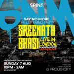 Sreenath Bhasi Instagram - I know I said the last show was the last, but I couldn’t leave without completing my new album here and I got to work with some legendary artists here in the UK and blessed to be here in East London with these amazing friends I made here at @spins.studio and couldn’t be more happier to welcome you all for listening to some music on Sunday. @omygoshitsddoublee @teddymusicuk @spins.studio @_700savage @backroadgee @djlimelightuk @tinchystryder TICKET LINK IN BIO!