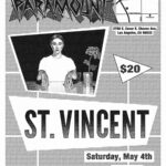 St. Vincent Instagram - let’s go. Tickets on sale now at the link in bio. Saturday, May4th @theparamountla Flyer by @ernestoyerena