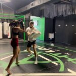 Stephanie Bell Instagram - Got to go back and train at @fightlabfitness missed my old school 😭 but shoutout to @_noahjfitness_ for getting this rust off! 💪💪 #FightLabFitness #MuayThai #Kickboxing