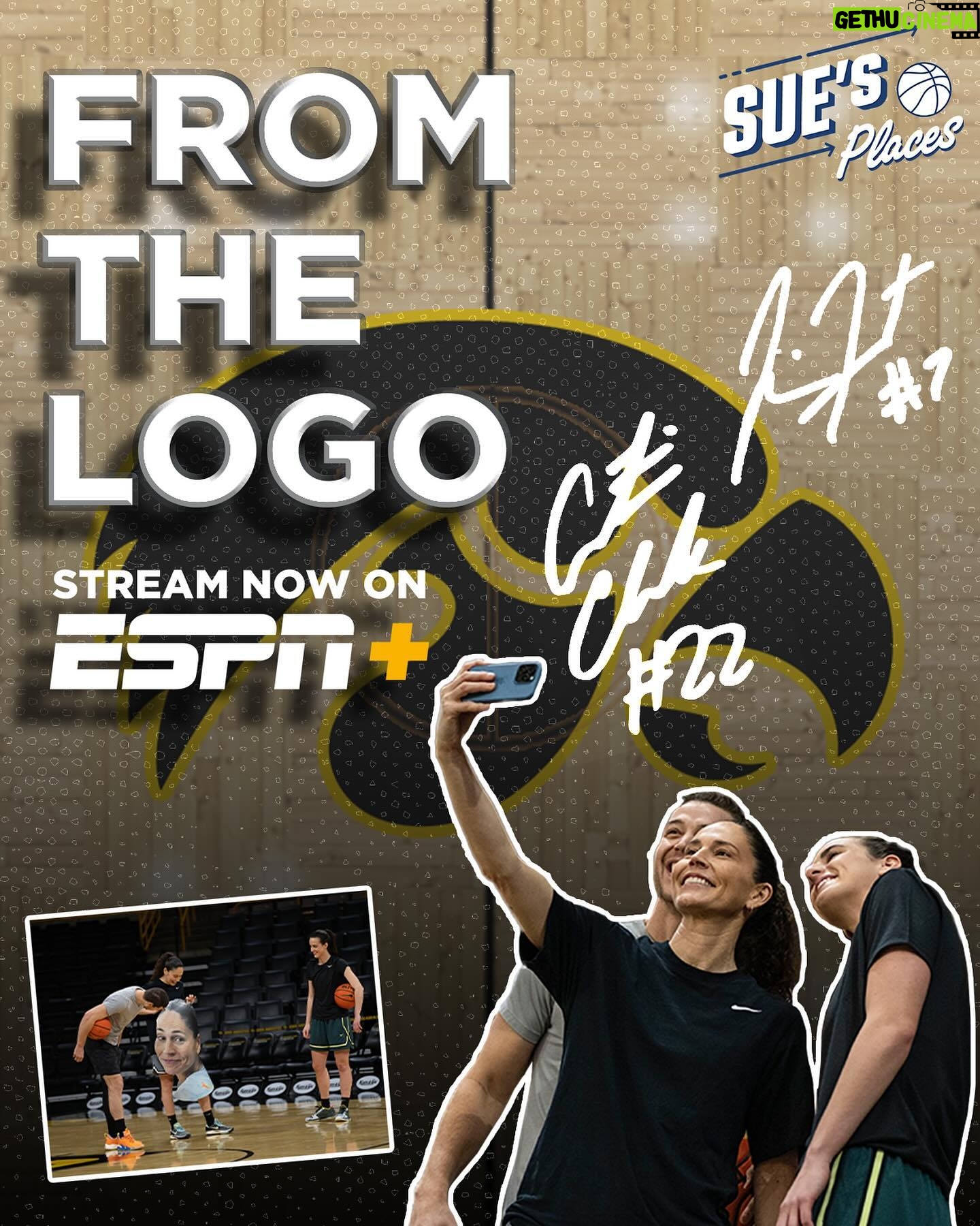 Sue Bird Instagram - We’re going deeeeep in a brand new episode of Sue’s Places with @caitlinclark22 & @jimmerfredette_32. Stream From The Logo now on ESPN !