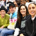 Sue Bird Instagram - Read it & weep 😏 The boss @sbird10 looks 🔥 in the Everyone Watches Women’s Sports Tee while sitting courtside with @dianataurasi, @jason_sudeikis, & @mrapinoe at the @uconnwbb x @ndwbb game. Head to the #linkinbio to preorder your merch! #togethxr #suebird #collegebasketball