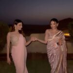 Sukriti Kakar Instagram - LOVING your reels on #SaathTere ❤️ we’re finally trending 🥰 Made this reel with my girl! @prakritikakar Go recreate this trend with your fave person 🔥🚀 . . . . #supra #trending #outfitreel #transitionreels #ootd #ootn #newsong #sisters #twins #doubletrouble #instalove #holiday #destinationweddings #weddinginspo #traditionalwear #explorepage #travelvideos #indianwear