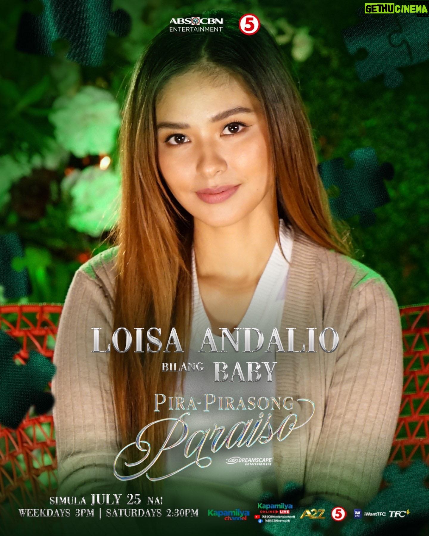 Sunshine Dizon Instagram - Paparating na ang mga bubuo sa hapon nyo! Kilalanin si Loisa Andalio @iamandalioloisa bilang Baby 🧩✨ Inihahandog ng ABS-CBN Entertainment at TV5 ang isang Dreamscape Entertainment Production. Pinagbibidahan nina Elisse Joson, Alexa Ilacad, Charlie Dizon, at Loisa Andalio. Sa direksyon nina Raymund B. Ocampo at Roderick P. Lindayag. Pira-Pirasong Paraiso, simula ngayong JULY 25 na sa Kapamilya Channel, Kapamilya Online Live, TV5, A2Z, at iWantTFC. #PiraPirasongParaiso BUKAS NA! 💚