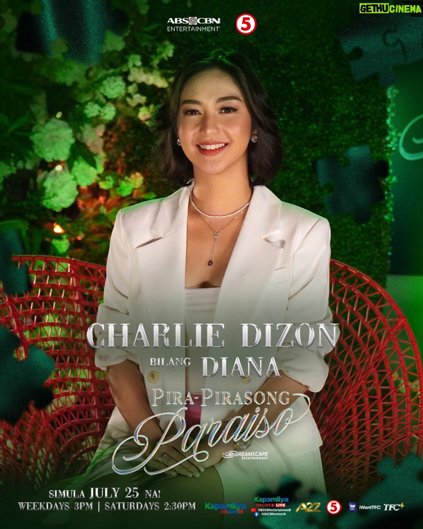 Sunshine Dizon Instagram - Paparating na ang mga bubuo sa hapon nyo! Kilalanin si Charlie Dizon @charliedizon_ bilang Diana 🧩✨ Inihahandog ng ABS-CBN Entertainment at TV5 ang isang Dreamscape Entertainment Production. Pinagbibidahan nina Elisse Joson, Alexa Ilacad, Charlie Dizon, at Loisa Andalio. Sa direksyon nina Raymund B. Ocampo at Roderick P. Lindayag. Pira-Pirasong Paraiso, simula ngayong JULY 25 na sa Kapamilya Channel, Kapamilya Online Live, TV5, A2Z, at iWantTFC. #PiraPirasongParaiso BUKAS NA! 💚