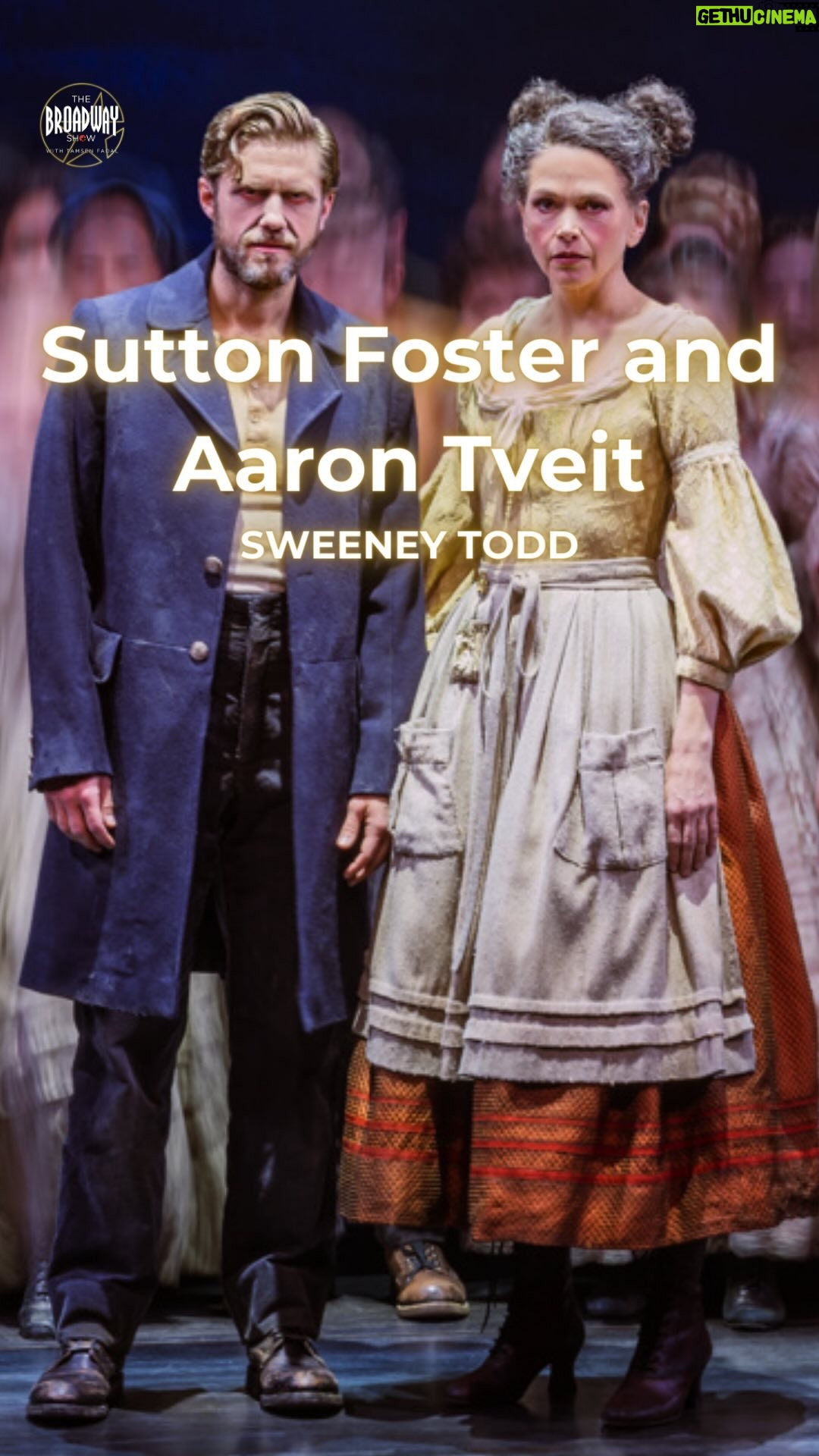 Sutton Foster Instagram - Bloody brilliant leads! @suttonlenore and @aarontveit discuss taking on the complicated roles of Mrs. Lovett and Sweeney Todd in @sweeneytoddbway Learn more at @broadwaycom, and tune in for @thebroadwayshowtv on @pix11news this Saturday! #thebroadwayshowtv #broadwayshow #thebroadwayshow #Broadway #demonbarber #sweeneytoddbway