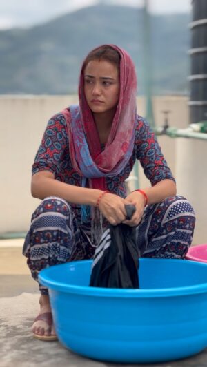 Swastima Khadka Instagram - One of my favorite shots from the film. 🥺
Behind the scene #dimagkharab