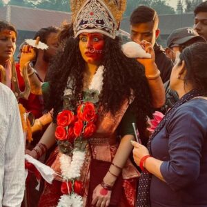 Swastima Khadka Instagram - How I used to get ready as Durga mata 🌷 Pashupati prasad-bhasme don releasing this Dasain. 🙏