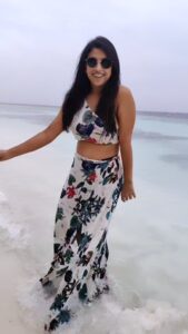 Swetha Changappa Instagram - Did u check on ME❤️ Did u notice ME❤️ Let me go with the Trend ❤️ Ahhh Maldives ❣️ when will I visit u again❤️