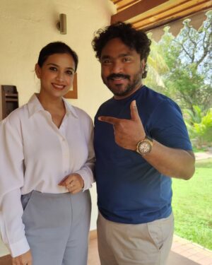 Swetha Changappa Instagram - Hearty congratulations Dearest Friend @arjun_janya_musician for your new journey as a director 💐this is a history.  The film is all set to watch even before the shooting starts. Suprising isn't it? Yes that's the preparations that arjun has done it for this film...😎
U are incredibly genius...😊
 I and we all are  gonna be witnessing one of the finest films of Indian cinema in few days.. that's a promise. 

  Happy to be associating with you in this journey. Thank u so much for the opportunity ❤️

My best wishes and prayers for you and your entire cinema @arjun_janya_musician 💐
