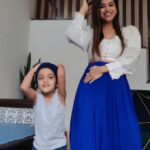 Swetha Changappa Instagram - Mother and son Duo😍❤️🧿 Let's go with the trend my sonshine @jiyaan_aiyappa ❤️🧿 It's always nice to dance along with my little handsome 💕 🧿 How's it. 😍?