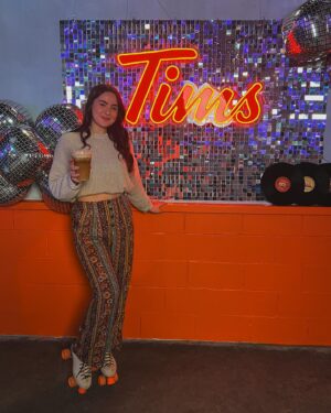 T.J. McGibbon Instagram - Tims girl through and through! Happy 60th @timhortons 🛼😚
