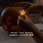 T.J. McGibbon Instagram - Very proud of my little ghost 😌👻 #halloween #pumpkincarving #halloweendecor #halloweenaesthetic