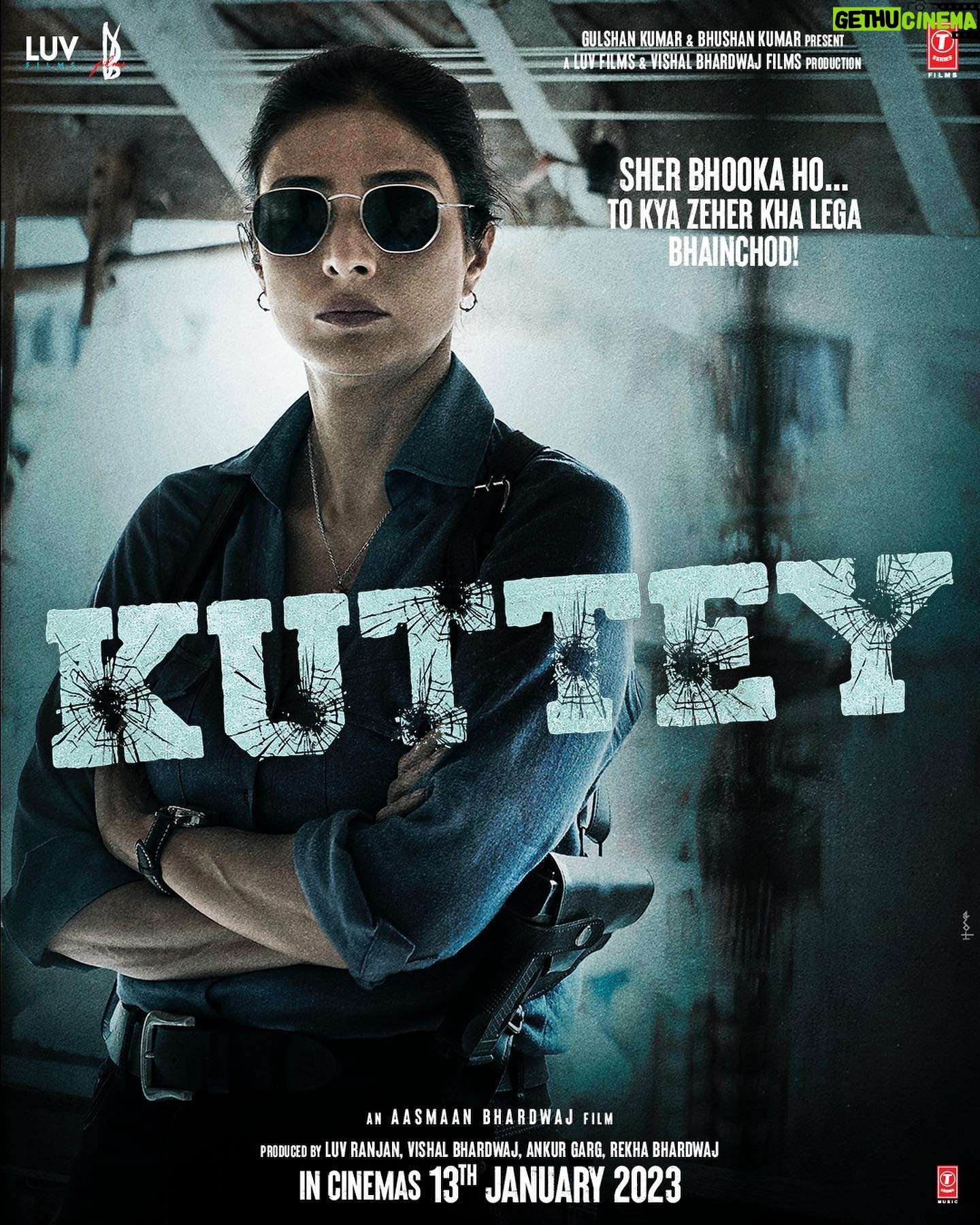 Tabu - 78.6K Likes - Kamino ki duniya ke laalchi Kuttey!
Let the bhasad begin 🦴
#Kuttey in cinemas 13th January
@arjunkapoor @naseeruddin49 @konkona @kumudkmishra @radhikamadan @bhar_ul_shar @aasmaanbhardwaj #BhushanKumar #LuvRanjan @vishalrbhardwaj @gargankur82 @rekha_bhardwaj @luv_films @vbfilmsofficial @tseries.official @tseriesfilms @shivchanana @varung0707