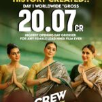 Tabu Instagram – HISTORIC! 😍🥳
We are overwhelmed with love for our Crew! ❤️
The Biggest Female Led opener in the History of Hindi Cinema Worldwide! 💃🏻
Crew is in Cinemas NOW!✈️