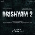 Tabu Instagram – #Drishyam 2 releasing in theatres on 18th November 2022

@ajaydevgn #AkshayeKhanna @shriya_saran1109 #RajatKapoor @ishidutta #MrunalJadhav @abhishekpathakk #BhushanKumar #KrishanKumar  @kumarmangatpathak @sanju_r_joshi #AdityaChowksey @shivchanana @viacom18studios @tseriesfilms  @panorama_studios @tseries.official @sudhir_cinematographer