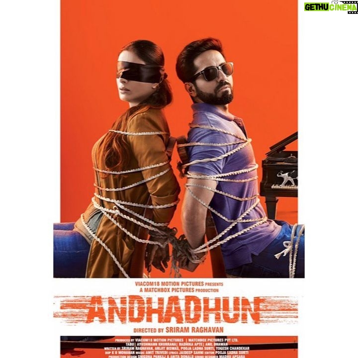 Tabu Instagram - Thank you for the journey #sriramraghavan @ayushmannk @viacom18studios @matchboxpix @radhikaofficial @manavvij @kumohanan #2yearsofandhadhun
