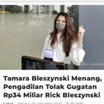 Tamara Bleszynski Instagram - Jadi sudah jelas yah teman2 sayang. Aku tidak pernah melakukan Wanprestasi. Tuduhan2 Wanprestasi adalah FITNAH. Hidup hanya sementara, mari kita pergunakan disini dan sekarang kita…untuk kemajuan KITA Bersama. Salam KEADILAN & Salam KEMANUSIAAN ♥️🇮🇩