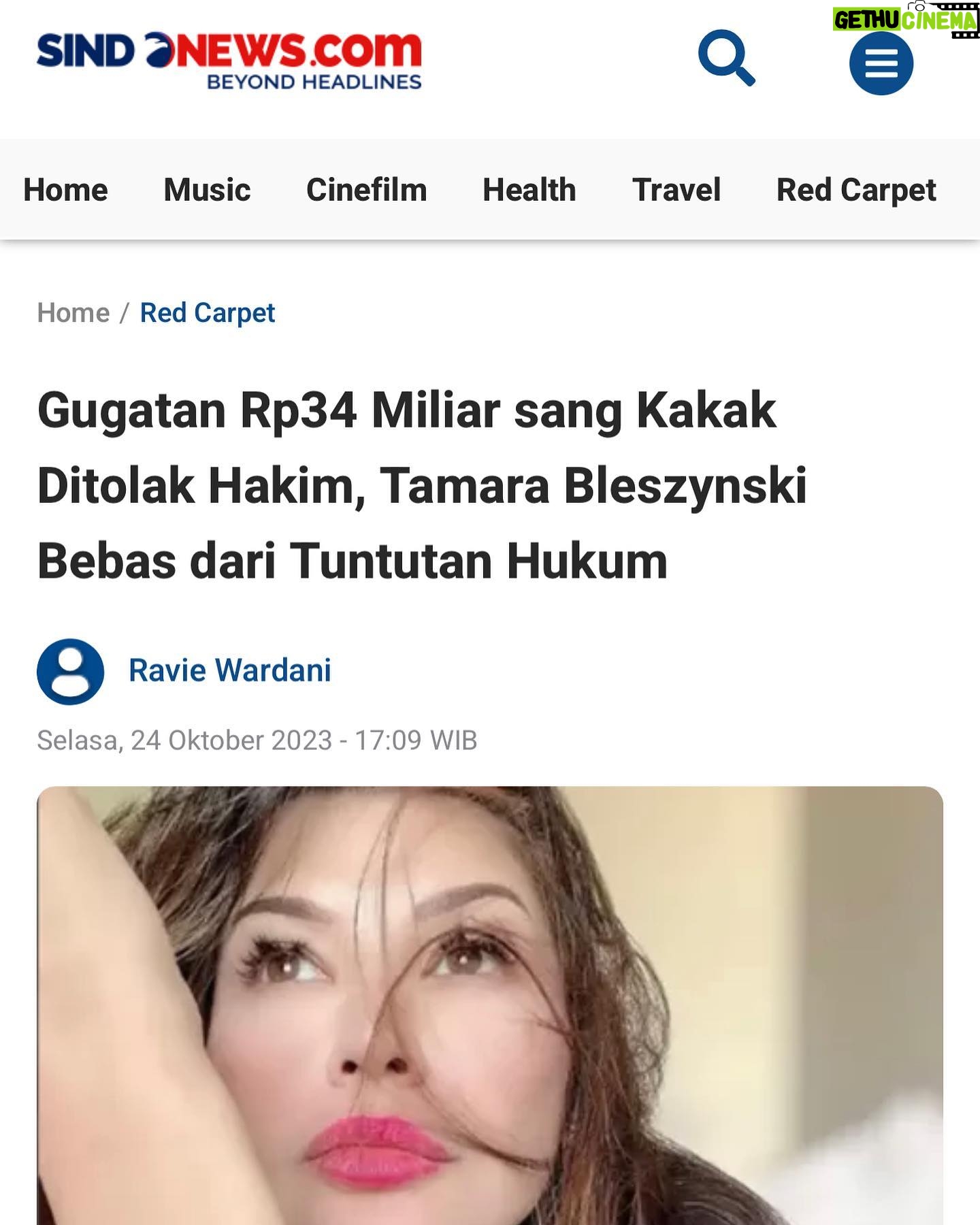 Tamara Bleszynski Instagram - Jadi sudah jelas yah teman2 sayang. Aku tidak pernah melakukan Wanprestasi. Tuduhan2 Wanprestasi adalah FITNAH. Hidup hanya sementara, mari kita pergunakan disini dan sekarang kita…untuk kemajuan KITA Bersama. Salam KEADILAN & Salam KEMANUSIAAN ♥️🇮🇩