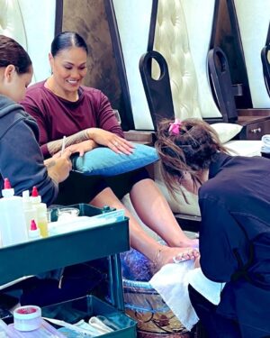 Tamina Instagram - You know WHO this smile is for?!!!… Hi MY darling Fiancée 💘 @realtozawa 
#WeddingNails #5daysAway #TaminaTozawaWedding💍