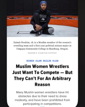 Tamina Instagram - 👊🏽This is a call out to wrestling organizations still practicing discrimination in 2023. It is you that needs to change! 🗣️

Muslim women want to be granted the right to pursue their dreams. 

Like Zainab, I once was a student-athlete at Umpqua pursuing my dreams. Zainab dreams of being an Olympic champion, but she is being denied access to that dream. 

I stand with you Zainab! I am proud of you for not compromising your beliefs. You already have the heart of a gold medal champion! 💪🏽🏅❤️

LET THEM COMPETE! Without compromising their beliefs!
.

From the past to now, I worked with some of the most talented superstar WOMEN WRESTLERS in @WWE …. We all have our own beliefs and cultural backgrounds but it doesn’t change us WE stay together breaking barriers against the odds!! I am proud of our women wrestlers. 

I am excited and proud of the younger generations who want to FOLLOW, and wrestle like “ Zainab” !!! 
She spoke up to fight for her FUTURE!!! 

More change needs to happen✨

#UCC #WomensWrestling #SpeakUp
#WWE #NoFear #2023 

.
.
.
Her story: 

https://www.huffpost.com/entry/muslim-women-wrestlers-hijab-clothing_n_644038dee4b03c1b88c48b82