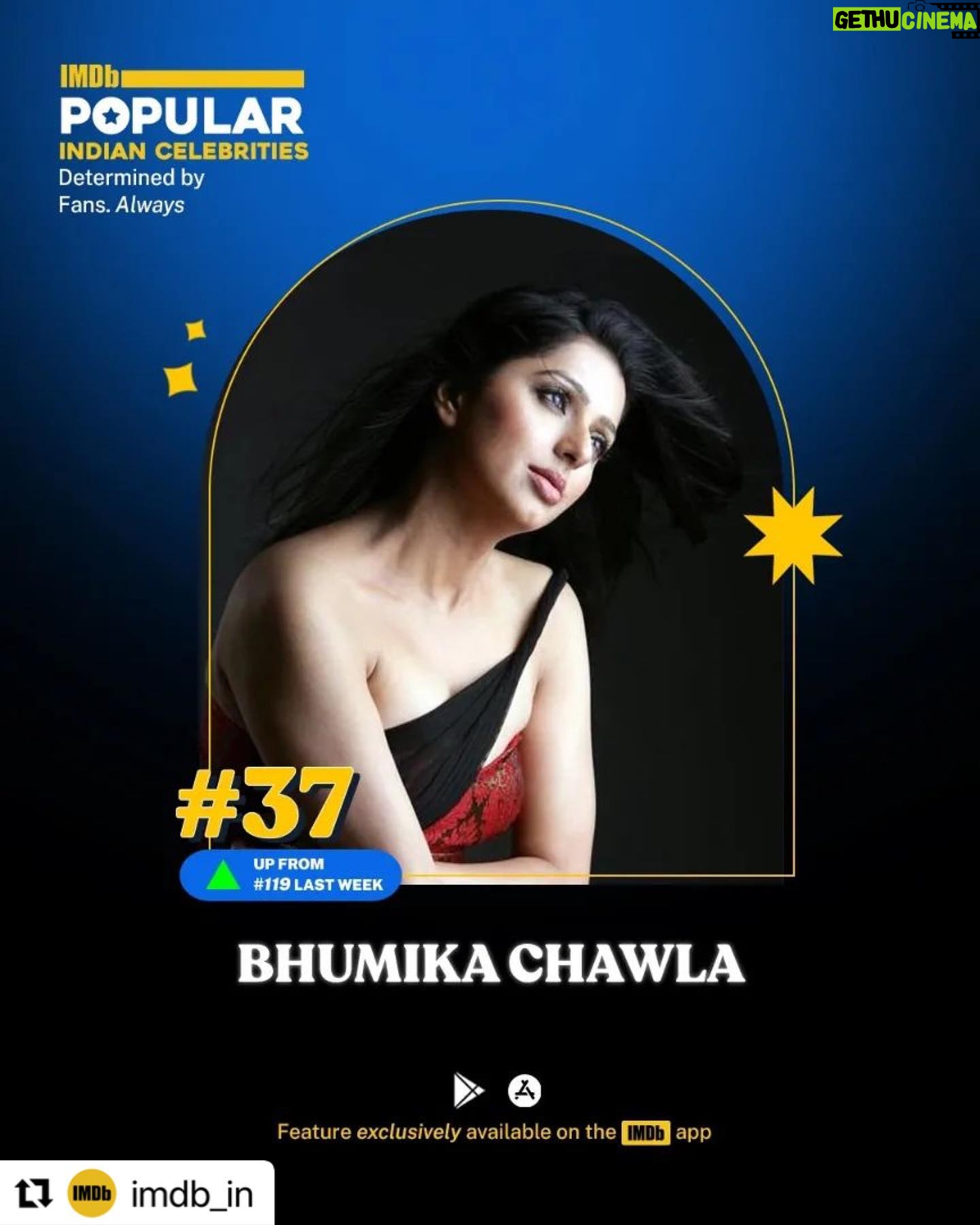 Tanya Maniktala Instagram - Shukriya! I do not hold ranks or awards in too high regards because love or the way you can make people feel cannot be quantified but I still cannot thank you all enough for all the love that you’ve given me. I only hope that I can reciprocate it through the work that I do, and know that I will forever hold this feeling in my heart. So so grateful! ♥️ #Repost @imdb_in with @use.repost ・・・ With new arrivals, familiar faces, and resurging ranks, it’s been quite an amazing week for IMDb's Popular Indian Celebrities Feature! 🌟 Check out the remaining list on the IMDb app on iOS and Android 🍿 This list is powered by ‘Popular Indian Celebrities’: a new weekly IMDb feature that showcases the Indian stars trending globally: actors, directors, cinematographers, writers, the list covers it all! And as always, it’s determined by more than 200 Million fans monthly from around the globe! 😎