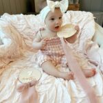Tara Lipinski Instagram - Welp I better post her 7 month pictures considering next week she is 8 months!!! Moms- how do you take these pics when they are moving all around lol?! This is getting challenging. #7monthsold #babygirl #parenting #momanddad #babypics #babymilestones #babyonthemove
