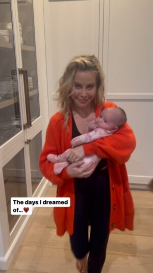 Tara Lipinski Instagram - Literally the moments that I dreamed of for so long. ❤️ 

 

#family #newbornlife #babyanddog