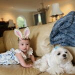 Tara Lipinski Instagram – Georgie’s first Easter and too many pics to count. Some of the ones that didn’t make stories. 🐰🥕

Our little family. 🫶 Hoping Sully thought the Easter basket was for him. Little man is so good with her, he just wants *needs* to part of everything. 
 

#easter #babysfirsteaster #babygirl #baby #6monthsold #parenting #babyanddog