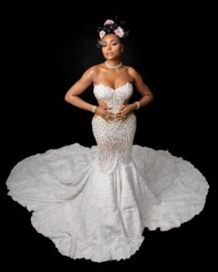Taraji P. Henson Instagram - THE GARDEN OF TIME 🌸 Thank you @simkhai @jonathansimkhai @voguemagazine for this STUNNING evening #MetGala Photographer: @iAmJamesAnthony with @crowdMGMT Makeup: @saishabeecham Hair: @tymwallacehair Nails: @customtnails1 Stylist: @waymanandmicah Producer: @sauntemakesithappen Products: @tphbytaraji Dress: Custom @simkhai @jonathansimkhai Hair Accessories: Custom Swaravoski Crystal by @erynnlyss