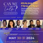 Taraji P. Henson Instagram - Join us as we delve into the intricate layers of generational trauma, religion, spirituality, and mental health within our beautiful Black families. ❤️ Through the power of candid dialogue and collective reflection, we’re dismantling the veil of silence and cultivating radical attunement within our families and ourselves. 👏🏾 This is more than a conversation; it’s a movement towards breaking cycles, uplifting hearts, and healing generations. 🖤💪🏾💫 Our panelists will confront the sanctified silence that has long shrouded our traumas, our conversation will shine a light on how religious beliefs, while comforting, can sometimes mask the depth of our emotional scars. 🙏🏽💔 This space blossoms into reality as we gather around the fireside of togetherness, igniting discussions that illuminate and liberate. 🖤🙌🏾 We invite you to be part of this transformative experience at BLHF’s annual Can We Talk? Symposium! 🚨👏🏾 This is your invitation to step into a new tradition of healing, to be embraced by a community that understands, to find joy in the journey, and to remember, always, that you are not alone. 💚 Tickets are available now in our bio! ✨ - @blhensonfoundation #MHAM #CWT2024 #Canwetalk #Breakthesilence #Breakthecycle #HealingTogether #GenerationalTrauma #SpiritualJourney #BlackMentalHealth #FamilyReunion