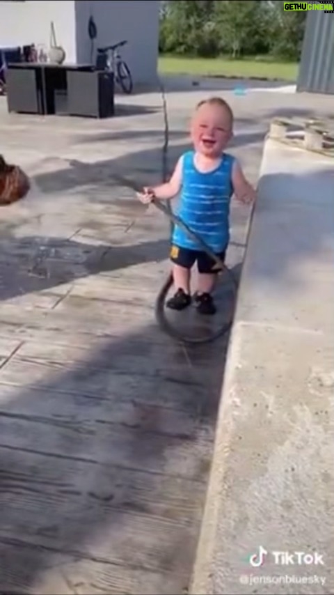 Taryn Manning Instagram - Happy baby laughing playing with his doggy 😇😂 #happybaby #doggy #hoseok